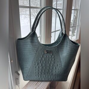 Brahmin Small Shopper Melbourne Croc Embossed Leather Tote